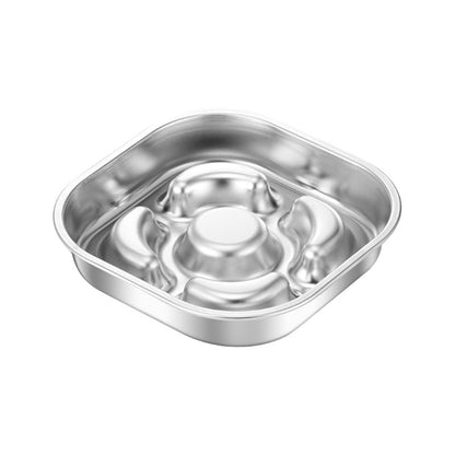 304 Stainless Steel Slow Feeding Dog Bowl, Non-Slip, Spill-Proof,