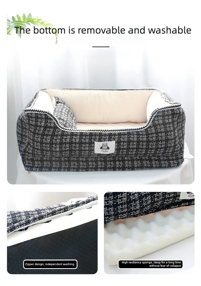 Dog Beds Max for 5KG Small Dogs  Cute Cat Beds Soft Cotton Dog Kennel with Non Slip Bottom, Removable Calming Sofa All Seasons