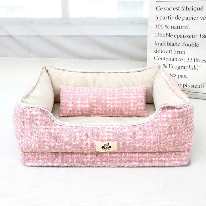 Dog Beds Max for 5KG Small Dogs  Cute Cat Beds Soft Cotton Dog Kennel with Non Slip Bottom, Removable Calming Sofa All Seasons