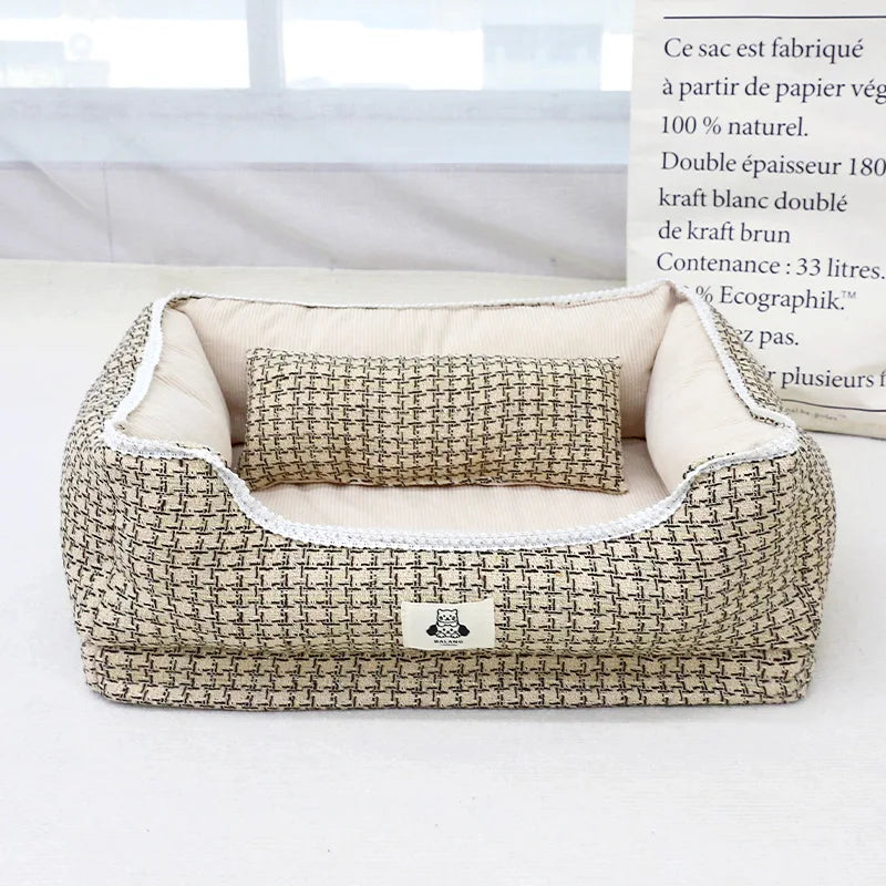 Dog Beds Max for 5KG Small Dogs  Cute Cat Beds Soft Cotton Dog Kennel with Non Slip Bottom, Removable Calming Sofa All Seasons