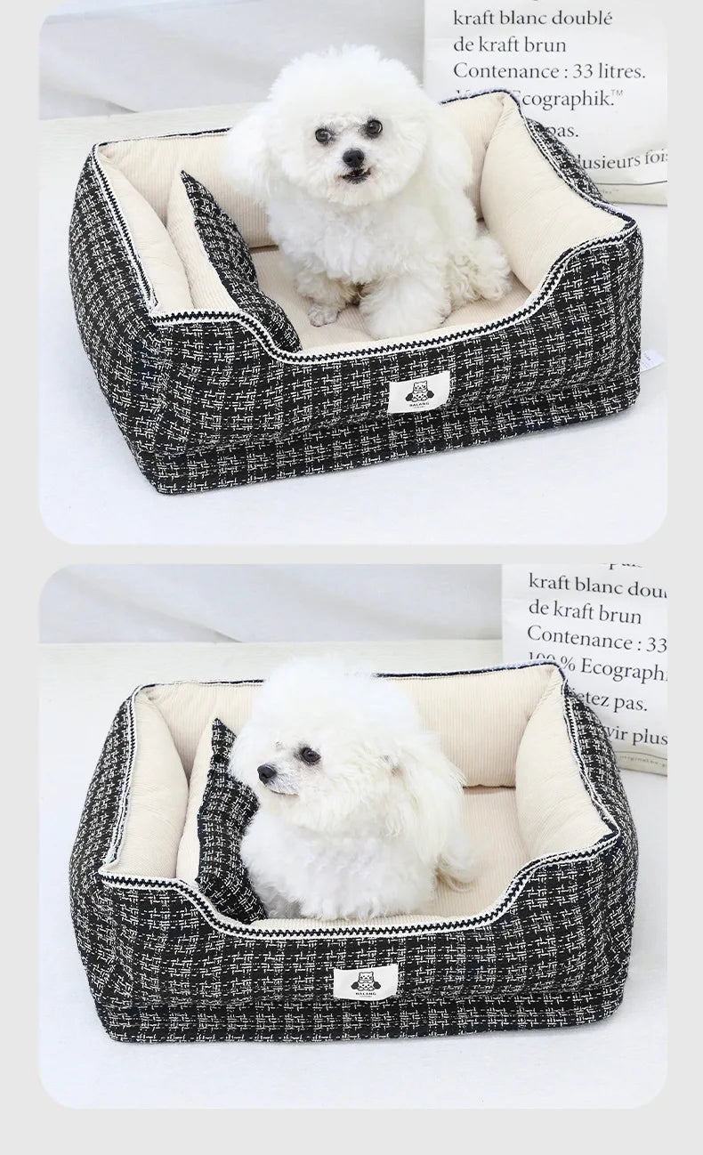 Dog Beds Max for 5KG Small Dogs  Cute Cat Beds Soft Cotton Dog Kennel with Non Slip Bottom, Removable Calming Sofa All Seasons