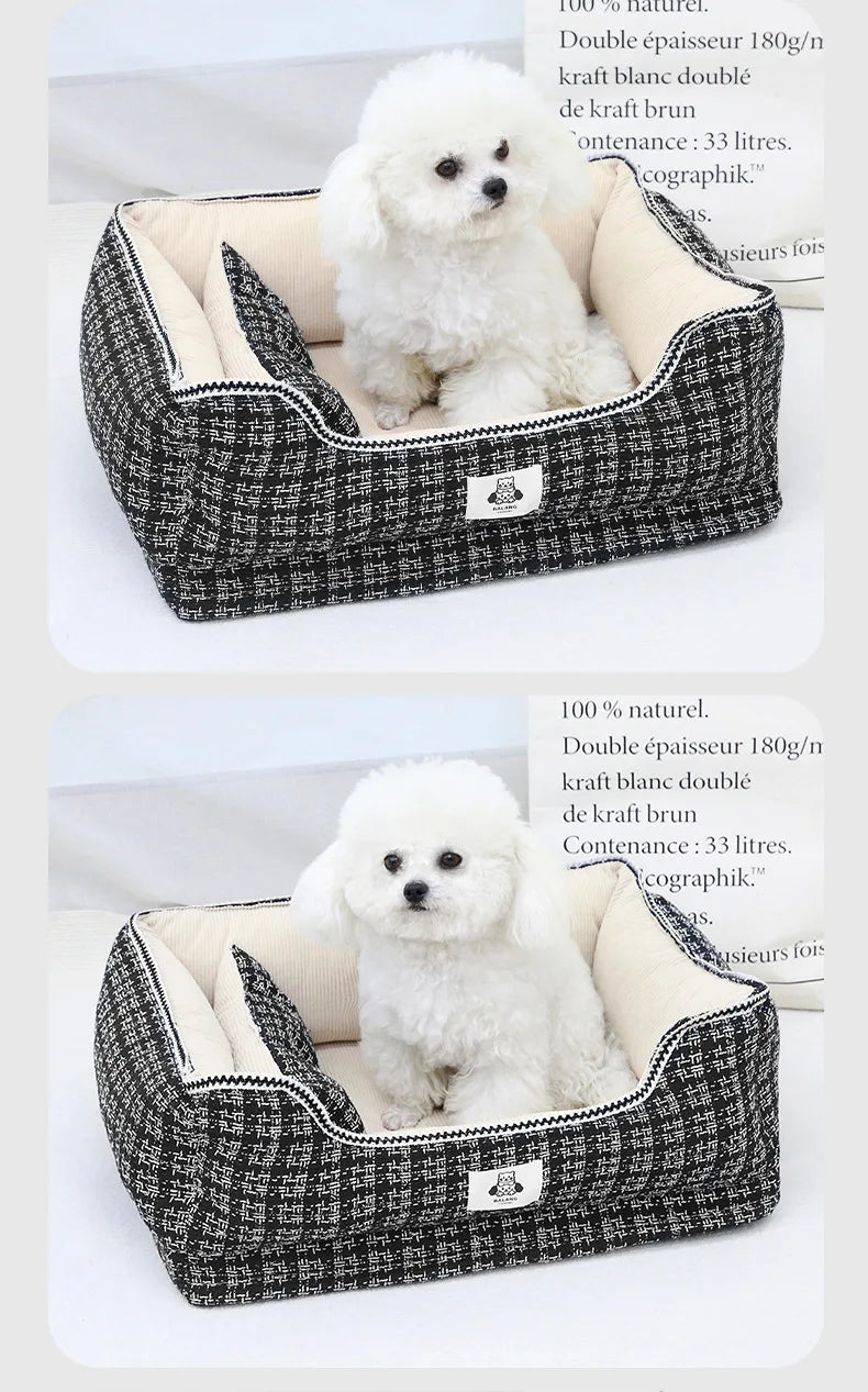 Dog Beds Max for 5KG Small Dogs  Cute Cat Beds Soft Cotton Dog Kennel with Non Slip Bottom, Removable Calming Sofa All Seasons